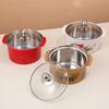 Olla individual de acero inoxidable anti-escaldaduras con tapa, olla pequeña especial para cocina de inducción, olla pequeña comercial para sopa, olla para pato mandarín