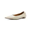 Zapatos planos versátiles para el día a día, de piel de oveja suave, enrollables, otoño 2026, punta fina plana, completamente de piel, poco profundos, para mujer, talla 42 talla grande