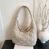 Bolsa Tote Matelassê Estilo Coreano Transfronteiriça, Tecido Composto Leve, Bolsa de Ombro de Grande Capacidade, Bolsa Feminina Estilo Casual