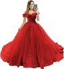 Vestido de Noite Novo Amazon 2026, Ombro a Ombro, Sem Alças, Cauda Larga, Tule Colorido, Saia Bufante Floral Tridimensional Vestido de Casamento