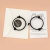 Pulsera ajustable de pareja/novias tejida con cuerda milanesa y hebilla magnética en forma de corazón blanco y negro, nueva de Amazon transfronterizo