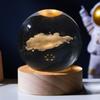 Astronauta Cielo Estrellado Grande Base de Madera Luminosa Bola de Cristal Grabado 3D Luz Nocturna Regalo de Cumpleaños Adorno Artesanal