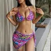 Traje de baño para mujer 2026 nuevo estilo sexy chica caliente falda con cordones bikini de tres piezas traje de baño estilo europeo y americano adelgazante para vacaciones