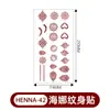 Pegatinas de Tatuaje de Henna Europeas y Americanas, Pegatinas Desechables de Encaje Bermellón, Tatuajes Impermeables y a Prueba de Sudor, Estampados Semipermanentes Populares