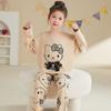 Pijama para Niñas Primavera y Otoño Algodón Puro Traje de Manga Larga Princesa Merleti Bebé Niña Pequeña Ropa Delgada para Casa
