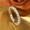 Anillo Minimalista de Lujo con Diseño de Circonita Joyería de Alta Gama Sencilla de Pareja de Moda Anillo Cerrado Full Diamante Joyería para Mujer