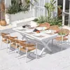 Mesas y Sillas de Exterior con Sombrillas, Mesas y Sillas para Patio, Mesas y Sillas de Ocio para Exteriores de Villas en Jardín, Sillas de Ratán al Aire Libre para Balcones Venta al por Mayor