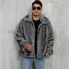 Cruce Transfronterizo Europeo y Americano Chaqueta Corta de Imitación de Piel con Solapa para Hombre Europea y Americana Chaqueta Cálida Chaqueta de Felpa Abrigo Amazon