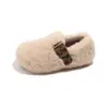 Zapatos de Algodón para Niños, Zapatos de Piel de Bebé Cálidos de Invierno con Felpa Adicional, Más Vendidos Transfronterizos para Niñas, Zapatos Suaves de Suela Gruesa