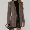 Jaqueta Blazer Clássica Xadrez Europeia e Americana 2025, Jaqueta Blazer Profissional Elegante e Fashion