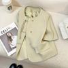 Moda Estilo Nacional Vintage Chaqueta de Traje Verde de Manga Corta para Mujer Verano 2024 Nuevo Diseño de Alta Gama Top Corto