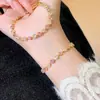 Pulsera de Diamantes Completos de Moda Tendencia en Tiktok Joyería de Lujo de Gama Alta Xiaohongshu con Cierre Plegable Cuadrado Pequeño Geométrico