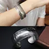 Pulseira Aberta Floral de Prata Estilo Boêmio para Mulheres, Pulseira Larga Vintage de Elefante de Prata do Tibete, Joias Transfronteiriças Atacado