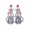 Brilhantes Brincos Roxos Íris em Forma de Guitarra, Luxuosos Brincos de Festa Estilo Palácio, Acessórios de Orelha Femininos de Luxo Leve de Alta Qualidade