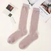 Calcetines Transpirables de Caña Media Otoñales con Hilos Dorados y Plateados, Calcetines Holgados Estilo Ballet, Calcetines Finos de Malla Transpirables Estilo Picante Dulce Fresco