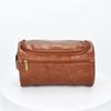 Bolsa de Viaje de Cuero PU Personalizada Portátil de Gran Capacidad para Artículos de Aseo Cosméticos Almacenamiento Transfronteriza