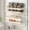 Estante de Almacenamiento Magnético sin Taladro para Cocina, Refrigerador, Lavadora, Estante de Pared para Especias, Estante para Almacenamiento de Papel Film para Uso en Refrigerador