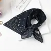 Lenço Xadrez com Bolinhas Vintage de Alta Qualidade Lenço Decorativo para Cabeça Lenço de Seda Novo Estilo Primavera e Verão
