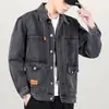 Jaqueta jeans masculina nova de primavera, corte solto, moderna, estilosa, fashion, jaqueta casual vintage de alta qualidade para primavera e outono