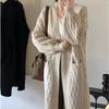 Nuevo Otoño e Invierno Suelto, a la Moda, Estilo Perezoso, Punto de Largo Medio, Ropa Exterior, Suéter Chaqueta para Mujer con Aspecto Adelgazante por Encima de la Rodilla
