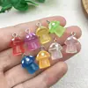 Dibujos Animados Luminosos Coloridos Pequeños Hongos Resina Shiitake Llavero DIY Pendientes Collar Colgante Adorno Colgante Accesorios