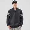 Otoño e Invierno 2025 Nuevo Suéter de Punto con Cuello Alto y Cremallera Estilo Japonés Retro Versátil Tendencia Marca Suéter Chaqueta para Hombre