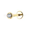 Pendientes de Aleación de Titanio F-136 con Perlas Doradas Pequeñas de Zirconia G23 Titanio Rosca Interna Studs de Labio Studs de Oreja Joyería para Piercings Adorno para la Cabeza