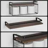 En Stock Estilo Europeo Estante Decorativo Flotante Divisor de Baño Estante de Almacenamiento Cocina Sala de Estar Hierro Forjado Montado en Pared Estante de Exhibición de Adornos