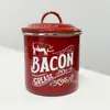 Jarra de Esmalte para Manteca Transfronteriza con Tapa, Tarro Antiguo para Almacenar Manteca, Recipiente para Almacenar Manteca, Tarro de Esmalte para Almacenar Manteca, Condimento