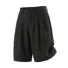 Shorts de traje a rayas retro americano, pantalones finos de verano de longitud media, holgados y sencillos, shorts casuales plisados hasta la rodilla