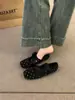Sapatos Mary Jane Quadrados com Bolinhas Retro Coreanos Aumentadores de Altura Femininos 2026 Temperamento Ano Outono Novos Sapatilhas de Bico Quadrado