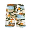 Camisa Hawaiana Floral Estilo Americano de Moda Ins Moda Conjunto Casual Nuevo de Moda Versátil con Shorts y Manga Tres Cuartos