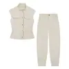 ZA Europa Transfronteiriça Comércio Exterior Roupas Femininas AliExpress Mais Vendido Cinch-Waist Versátil Moda Casual Conjunto de Calças