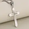 Moda Europea y Americana Colgante de Cruz de Acero Inoxidable Collar Unisex Joyería Cruz Hueca
