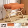 Reposapiés, Reposapiés de Madera Maciza, Taburete para Cambiar Zapatos en la Puerta del Hogar, Taburete Bajo Moderno y Sencillo para Sofá de Sala de Estar, Taburete Plegable con Cubierta Suave