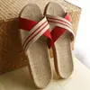 Chinelos de Linho com Tira Cruzada Femininos de Verão para Casa Casal Fundo Grosso Antiderrapante Interno Fundo Macio Sandálias e Chinelos de Casa Masculinos de Verão