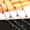 Cadena Negra Oscura DIY Cristal de Zircón Rojo Estrella Mariposa Cadena Todo Cobre Conservación de Color Antiguo Tocado Accesorios de Ropa