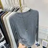Camiseta Básica Suave tipo Cera Cuello Redondo 2024 Nueva para Mujer Primavera, Otoño e Invierno Ajustada de Tencel con Mascarilla Ropa Interior