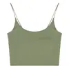 Camisola sin costuras transfronteriza de seda helada con copas incorporadas, top corto para mujer