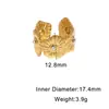 Anel de Aço Inoxidável Banhado a Ouro Transfronteiriço Não Desbota para Mulheres, Design Elegante e Único com Flores de Strass, Anel Aberto de Aço Titânio