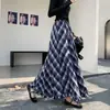 Falda Cuadros Vintage para Mujer 2026 Otoño/Invierno Nueva Falda Larga Irregular de Corte A Favorecedora y Adelgazante
