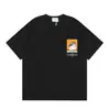 Camiseta Unisex de Manga Corta Suelta con Estampado del Logo Cross Casablanca Verano Casablanca Algodón Puro de Moda