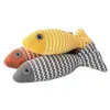 Nuevo juguete para gatos para autoentretenimiento y alivio del aburrimiento, pez de arpillera masticable con menta, juguete de pez rayado simulado para gatitos, accesorios para mascotas