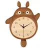 Fábrica Fuente Venta al por Mayor Reloj de Dibujos Animados de Totoro Color Madera Natural Reloj de Pared Reloj para Sala de Estar Reloj de Pared de Dibujos Animados de Totoro Personalización