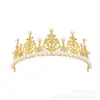Nueva Decoración Popular para Pastel de Cumpleaños de Aleación Corona Adornos Niños Reina Enchufe Perla Corona Pequeña Accesorios para Pastel
