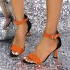 25 Sandalias de Tacón de Aguja de Moda de Verano Tallas Grandes para Comercio Exterior