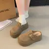 Zuecos de Mujer Estilo Birkenstock con Plataforma de Suela Gruesa para Aumentar la Altura, para Uso en Exteriores, Modelo Nuevo Primavera 2026, Zapatos de Caña Baja para Mujeres Bajitas