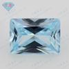 Huagang Gema Rectangular Ángulo Recto Luz Zircón Azul Mar Piedra Nuda Artificial CZ Piedra Hao Anillos de Zirconio Azul Mar al Por Mayor
