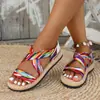 Sandálias Femininas 2026 Primavera Nova Rasteirinha Estudante Sapatos Romanos Sandálias de Praia Sola Macia Cruz Tamanho Grande Sapatos Femininos