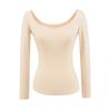9179-Estilo Pura Pasión Moda Sexy Camiseta de Manga Larga con Cuello Redondo Grande para Mujer 2025 Nueva Sexy Ajustada Camiseta Interior